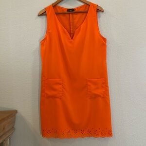 Orange Cut Out Sheath Dress